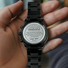 To My Husband You Are My Last Everything – Charcoal Black Watch | Romantic Gift