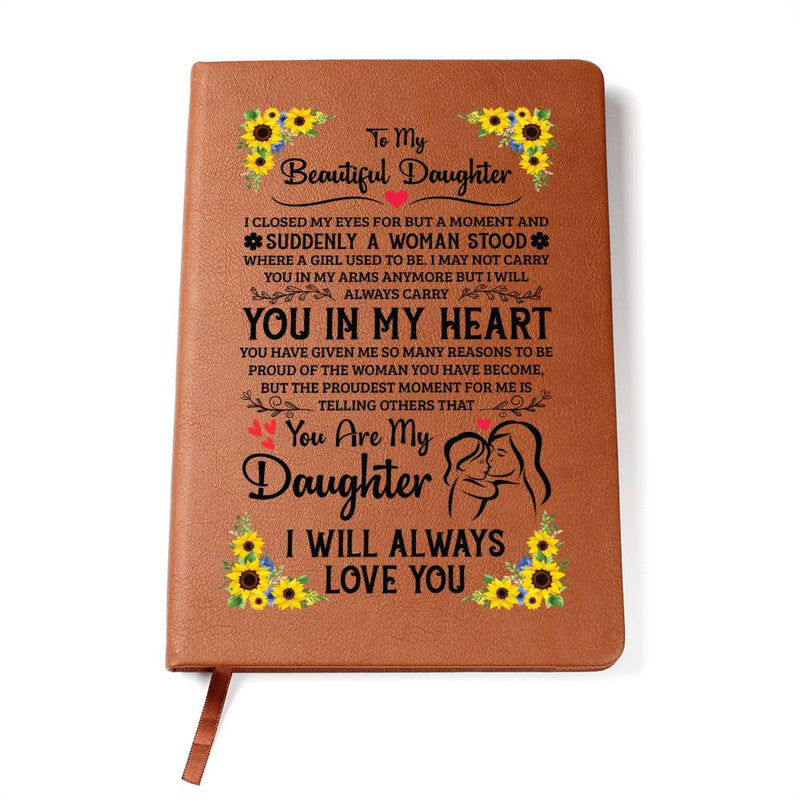 To My Daughter Proud – Personalized Leather Journal | Heartfelt Gift for Daughter