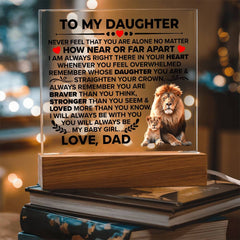 To My Daughter Braver – LED Acrylic Square Plaque | Empowering Gift for Daughter