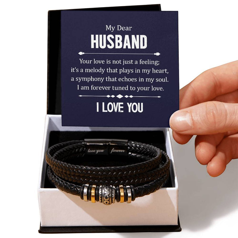 Your Love Is Not Just a Feeling Men’s Leather Bracelet – Romantic Gift for Him