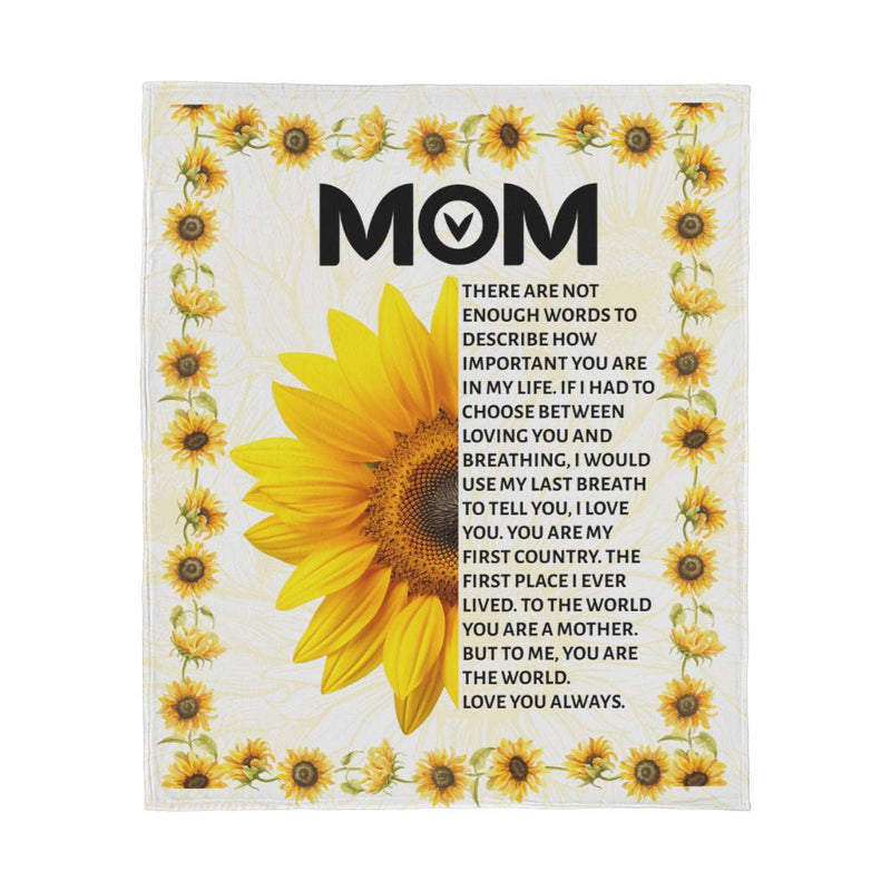 Dear Mom There Are Not Enough Words – Jersey Fleece Blanket | Gift for Mom