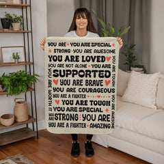 To My Daughter Braver I Love You – Sherpa Fleece Blanket | Gift from Mom